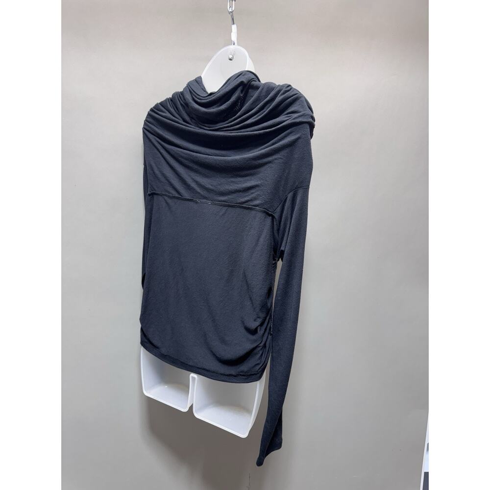 Abercrombie & Fitch Women's X-Large Soft Cowl Neck Pullover Black Jersey Loose - Picture 2 of 8